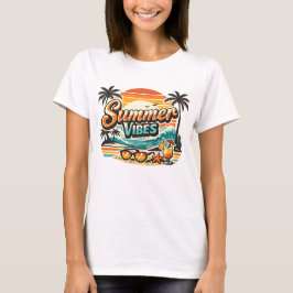 Sommerstimmung Retro-Strand Vintage-Tropen-Urlaub T-Shirt