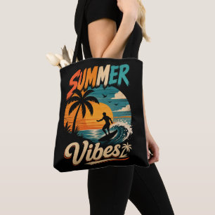Sommerstimmung Retro Surf Sonnenuntergang Tasche