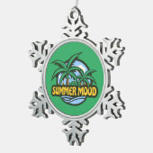 Sommerstimmung Schneeflocken Zinn-Ornament (Rechts)
