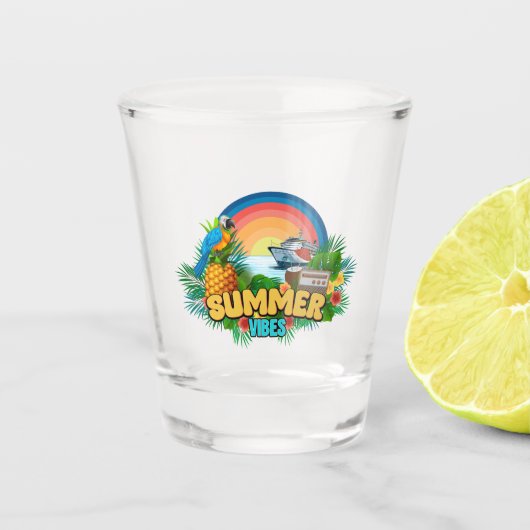 Sommerstimmung Strandparty Schnapsglas (Vorderseite)