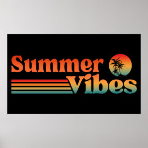 SOMMERSTIMMUNG VINTAGE SONNENUNTERGANG URLaub Poster