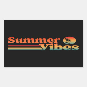 SOMMERSTIMMUNG VINTAGE SONNENUNTERGANG URLaub Rechteckiger Aufkleber