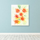 Sommerstrahlen: Orange & Pink im Blut Leinwanddruck (Insitu (Holzboden))