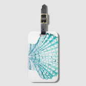 Sommerstrand aquamarin blaues Aquarell Meerjungfra Gepäckanhänger (Vorderseite Vertikal)