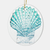 Sommerstrand aquamarin blaues Meerwasser Meerjungf Keramik Ornament (Links)