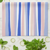 Sommerstrand blau rosa Streifen Geschirrtuch (Gefaltet)