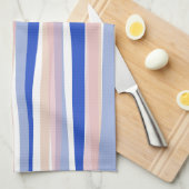 Sommerstrand blau rosa Streifen Geschirrtuch (Viertel Falte)