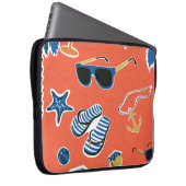 Sommerstrand: Entspannung im nahtlosen Muster. Laptopschutzhülle (Vorne Rechts)