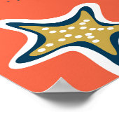 Sommerstrand: Entspannung im nahtlosen Muster. Poster (Ecke)