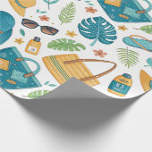 Sommerstrand Essentials Muster (1) Geschenkpapier (Ecke)