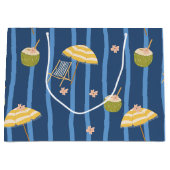 Sommerstrand Essentials Muster (2) Große Geschenktüte (Vorderseite)