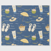 Sommerstrand Essentials Muster (3) Geschenkpapier (Flach)