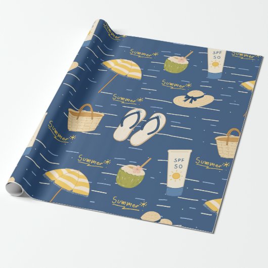 Sommerstrand Essentials Muster (3) Geschenkpapier (Ungerollt)