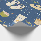Sommerstrand Essentials Muster (3) Geschenkpapier (Ecke)