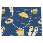 Sommerstrand Essentials Muster (3) Große Geschenktüte (Vorderseite)