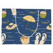 Sommerstrand Essentials Muster (3) Große Geschenktüte (Rückseite)