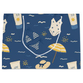 Sommerstrand Essentials Muster (4) Große Geschenktüte (Vorderseite)