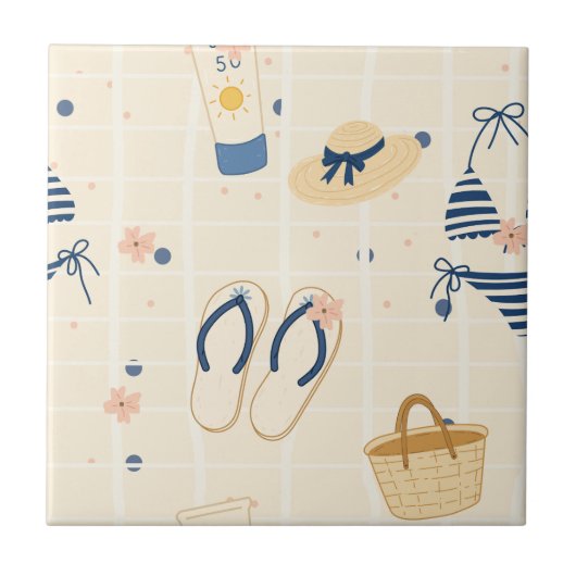 Sommerstrand Essentials Muster (8) Fliese (Vorderseite)