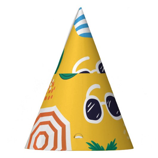 Sommerstrand: farbenfrohe, nahtlose Muster Partyhütchen (Links)