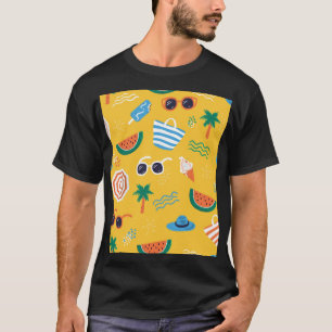 Sommerstrand: farbenfrohe, nahtlose Muster T-Shirt