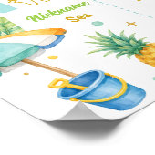 Sommerstrand-Geburtstags-Foto-Meilenstein-Schild Poster (Ecke)