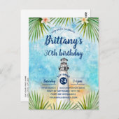 Sommerstrand - Geburtstagsfeier Postkarte (Vorne/Hinten)