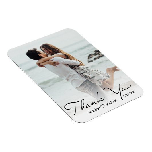 Sommerstrand Hochzeit Foto Vielen Dank Magnet (Rechte Seite)