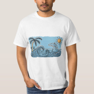 Sommerstrand-Illustration T-Shirt