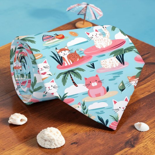 Sommerstrand-Katzen Krawatte