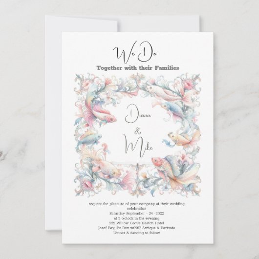 Sommerstrand, mit Einzelheiten, Einladung (Vorderseite)