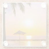 Sommerstrand mit Meer Glasuntersetzer (Rückseite)