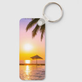 Sommerstrand mit Meer Schlüsselanhänger (Rückseite)