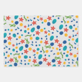 Sommerstrand mit Seestern, Muscheln und Kies Geschenkpapier Set (Vorderseite 2)