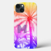 Sommerstrand MONOGRAM RETRO IPHONE Sonnenuntergang Case-Mate iPhone Hülle (Rückseite)