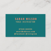 Sommerstrand Ozean einfache, benutzerdefinierte Vi Visitenkarte (Rückseite)