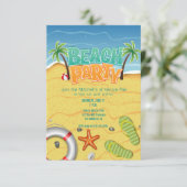 Sommerstrand-Party Einladung (Stehend Vorderseite)