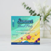 Sommerstrand Party Flyer Einladung (Stehend Vorderseite)