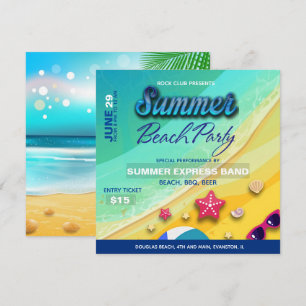 Sommerstrand Party Flyer Einladung