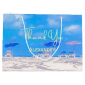 Sommerstrand Ruhestand Danke Große Geschenktüte (Rückseite)