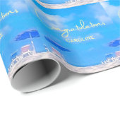 Sommerstrand-Ruhestandsfeier Geschenkpapier (Rolleneckpunkt)