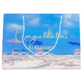 Sommerstrand-Ruhestandsfeier Große Geschenktüte (Vorderseite)