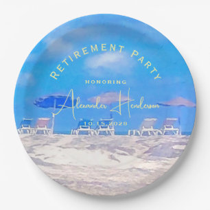 Sommerstrand-Ruhestandsfeier Pappteller