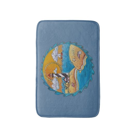 Sommerstrand Spaß an der sonnigen Küste Badematte (Vorderseite Vertikal)