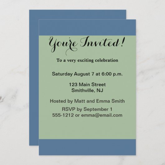 Sommerstrand Spaß an der sonnigen Küste Einladung (Vorne/Hinten)