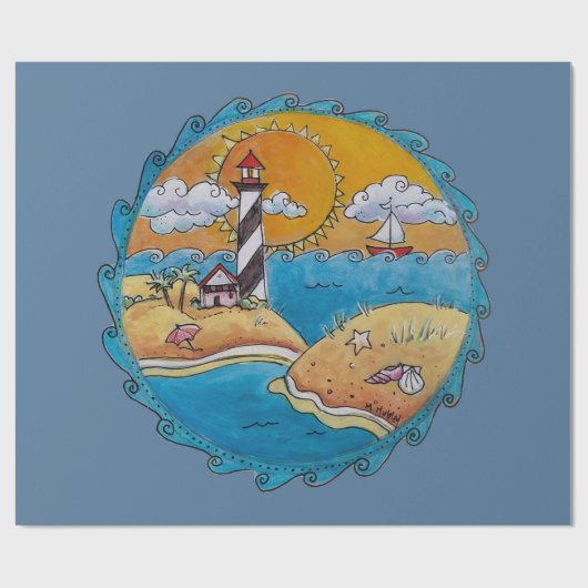 Sommerstrand Spaß an der sonnigen Küste Geschenkpapier (Flach)