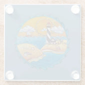 Sommerstrand Spaß an der sonnigen Küste Glasuntersetzer (Rückseite)