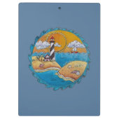 Sommerstrand Spaß an der sonnigen Küste Klemmbrett (Rückseite)