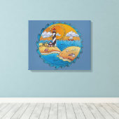 Sommerstrand Spaß an der sonnigen Küste Leinwanddruck (Insitu (Holzboden))