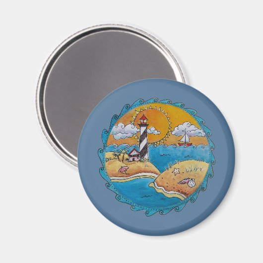 Sommerstrand Spaß an der sonnigen Küste Magnet (Vorderseite/Rückseite)