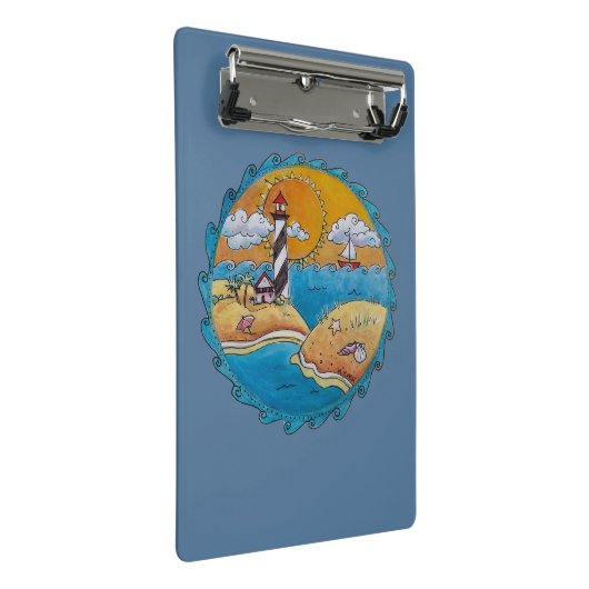 Sommerstrand Spaß an der sonnigen Küste Mini Klemmbrett (Schrägansicht)